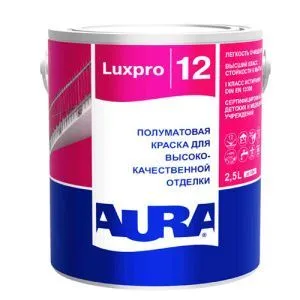Полуматовая краска для высококачественной отделки "AURA LUXPRO 12" 2,5л, тонируется по ESKAROCOLOR