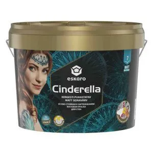  Стойкая к сложным загрезнениям матовая краска для стен "Eskaro Cinderella" 9л